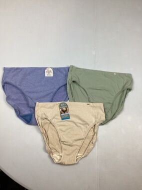 Bali Cotton Blend Hi-Cut Panties Underwear 3 Pack 2XL/9 NEW! Retail $28